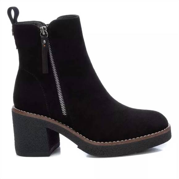 NEW XTI women's suede booties in black - Picture 2 of 2